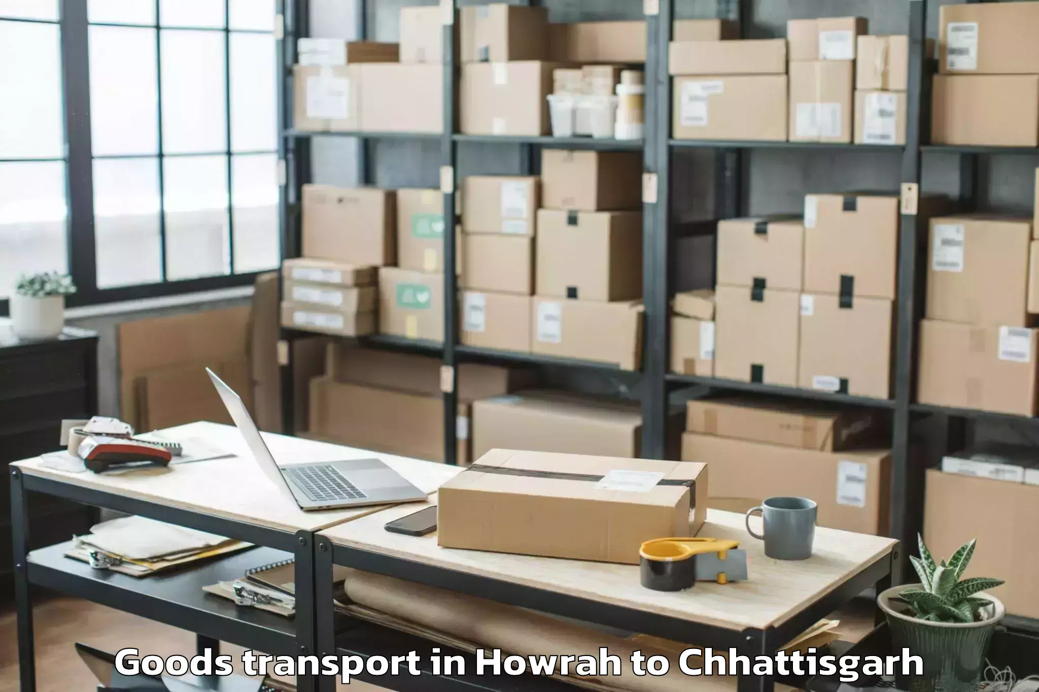 Professional Howrah to Chirimiri Goods Transport